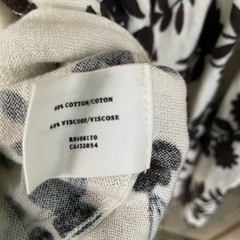 Anthropologie Sparrow Floral Tulips Cardigan Sweater White Brown Small - Picture 9 of 9